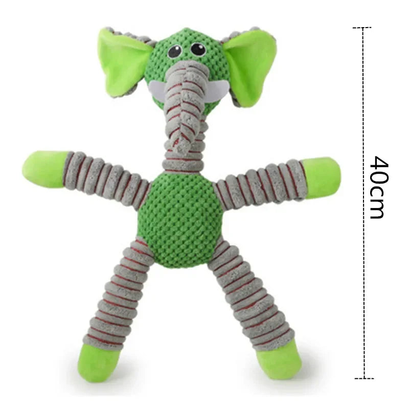 Indestructible Squeaky Plush Animal Dog Toy – Durable Chew & Dental Training Toy for Large Dogs