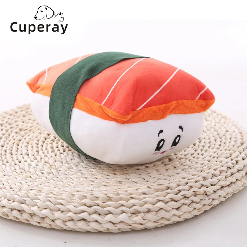 🍣 Sushi Cat Toys – Fluffy Sushi Roll Pillow for Kittens & Cats 🐾💤