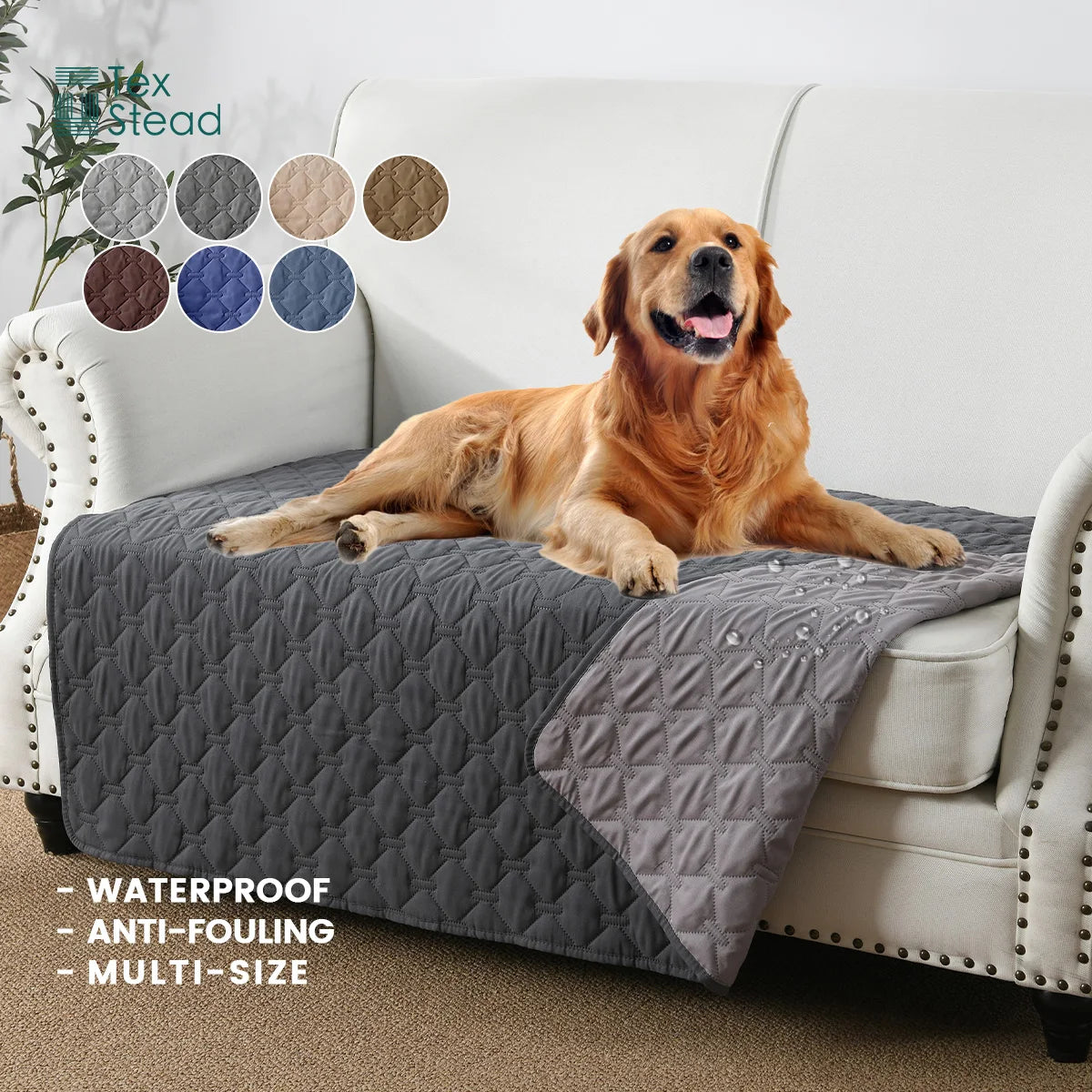 Double-Sided Reversible Dog Bed Cover – Waterproof Sofa & Furniture Protector Blanket for Pets & K