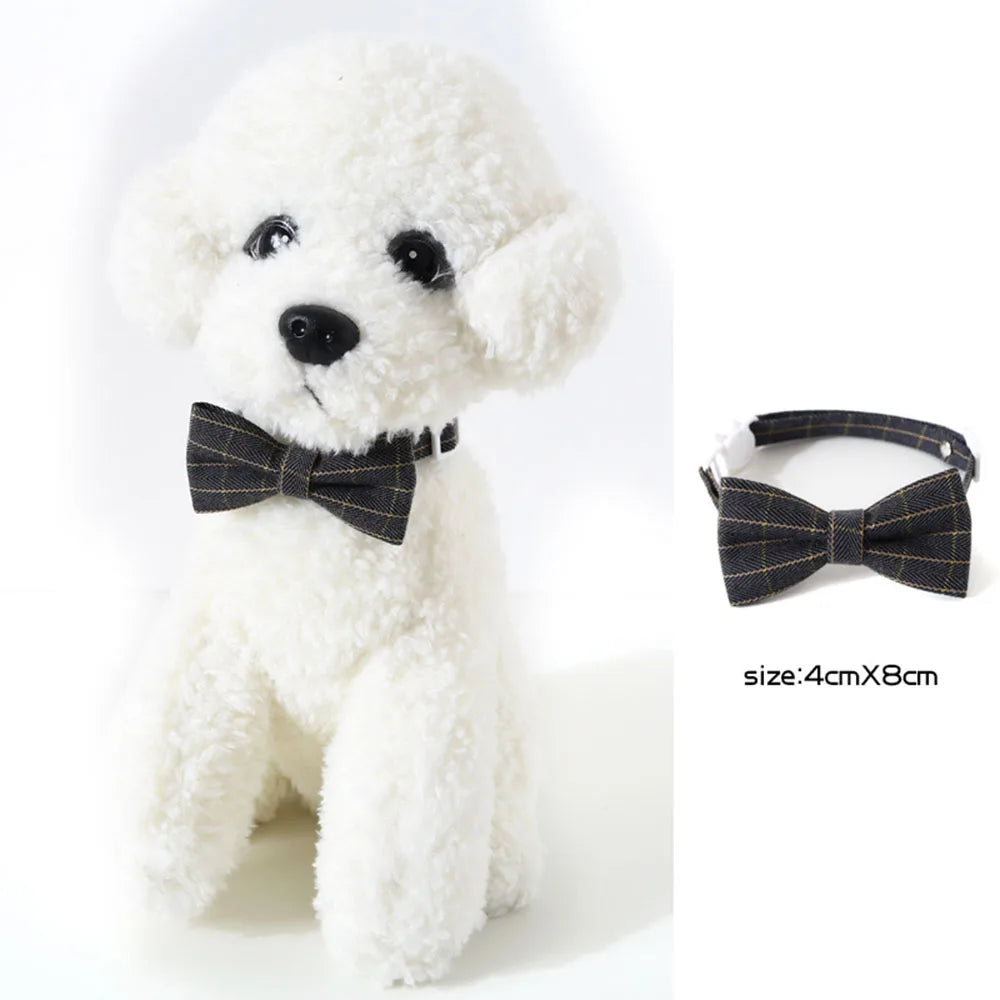 Adjustable Pet Bow Tie – Formal Breakaway Neck Tie Collar for Small Dogs & Cats
