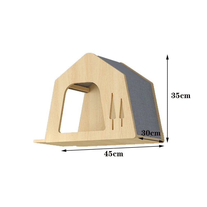 🐾 Wooden Wall Climbing Set for Cats – DIY Modular Cat Tower & Training System