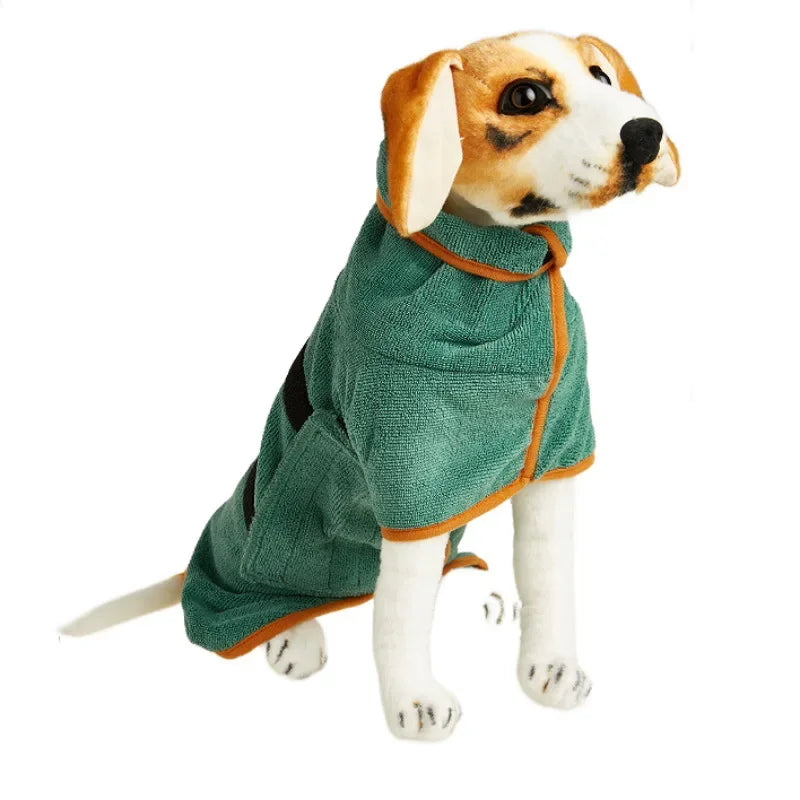 Pet Bathrobe Adjustable Towel – Super Fast-Drying Moisture Robe for Dogs (Large, Medium, Small)