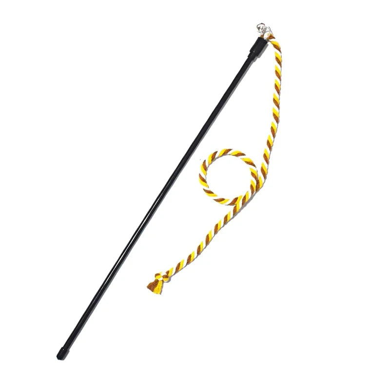 🐾 Cat Toy Interactive Teasing Rod – Rope Chase & Chew Wand for Kittens