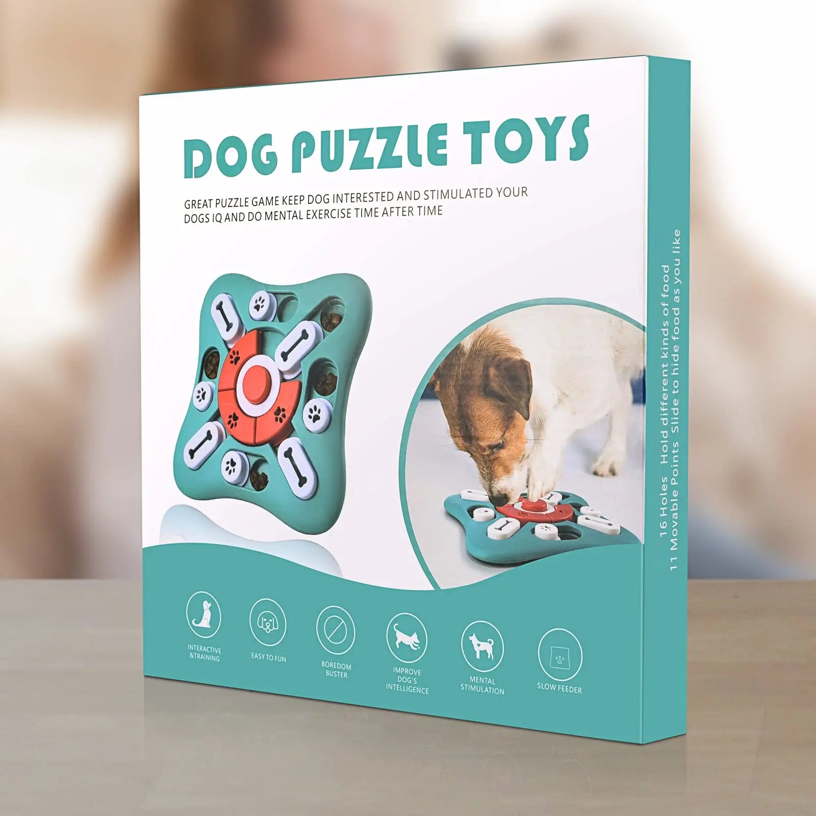 Interactive Dog Puzzle Toy – Treat Dispensing IQ Training Game for Mental Stimulation & Enrichment