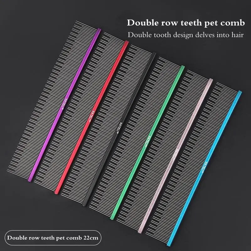 22cm Stainless Steel Pet Grooming Comb for Dogs & Cats