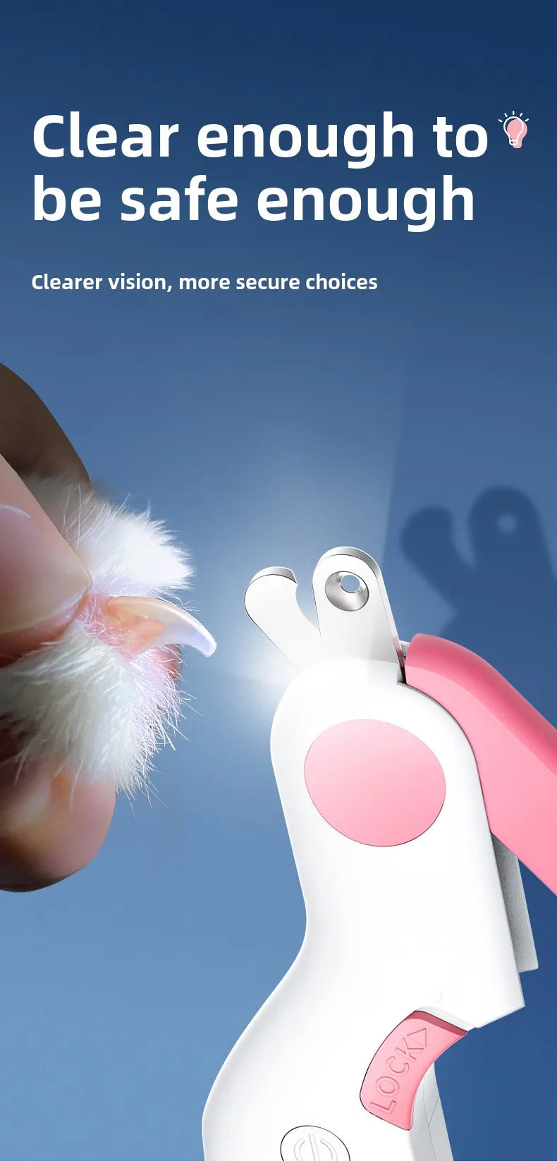 💡 LED Illuminate Blood Line Pet Nail Clippers – Safe, Precise Grooming for Dogs & Cats