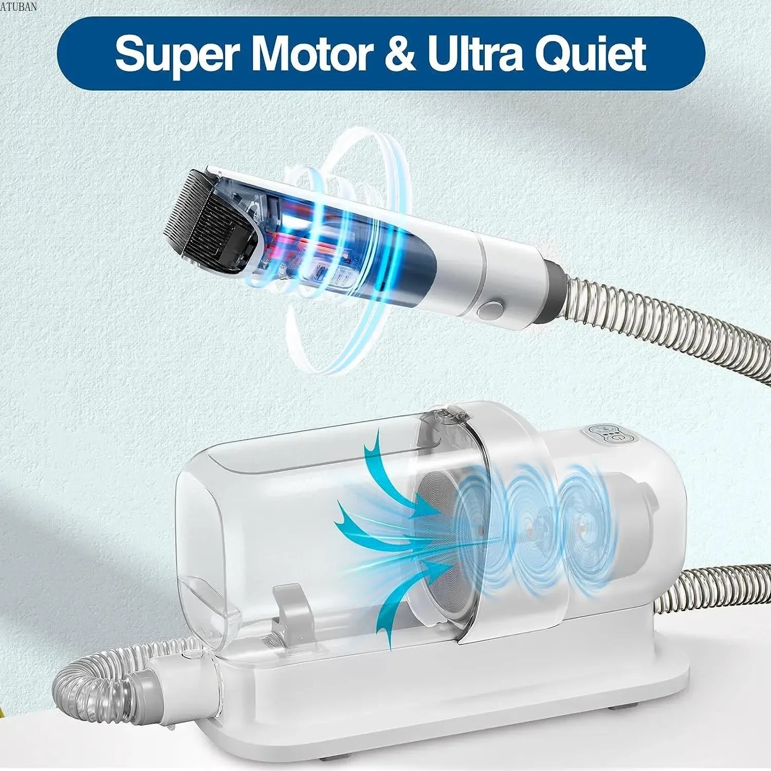 Dog Grooming Vacuum 🐶 2.3L Pet Hair Remover & Grooming Kit