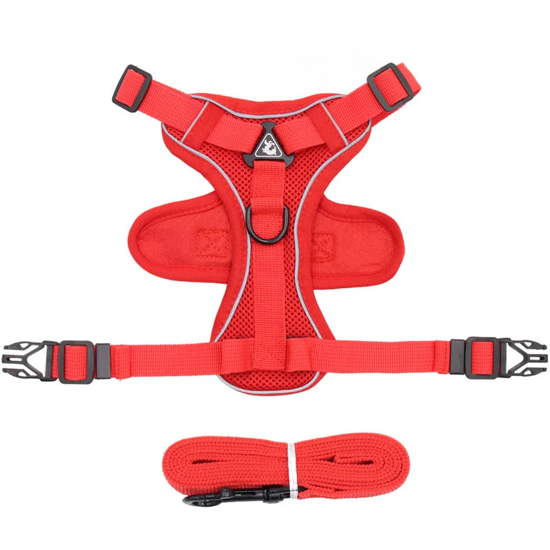 🐾 Fashion Reflective Cat Harness & Leash Set – Breathable Mesh for Cats & Small Dogs