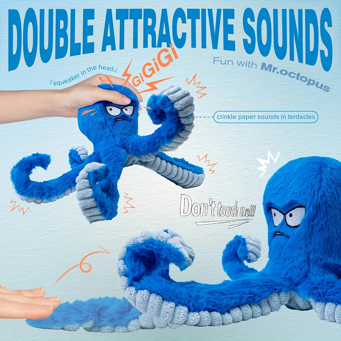 🐙 Octopus Pet Plush Toy – Squeaky & Bite-Resistant Chew Toy for Dogs & Cats