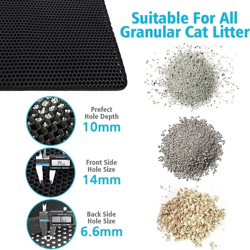 Cat Litter Mat – Non-Slip, Waterproof, Double-Layer Pet Mat for Clean Litter Box