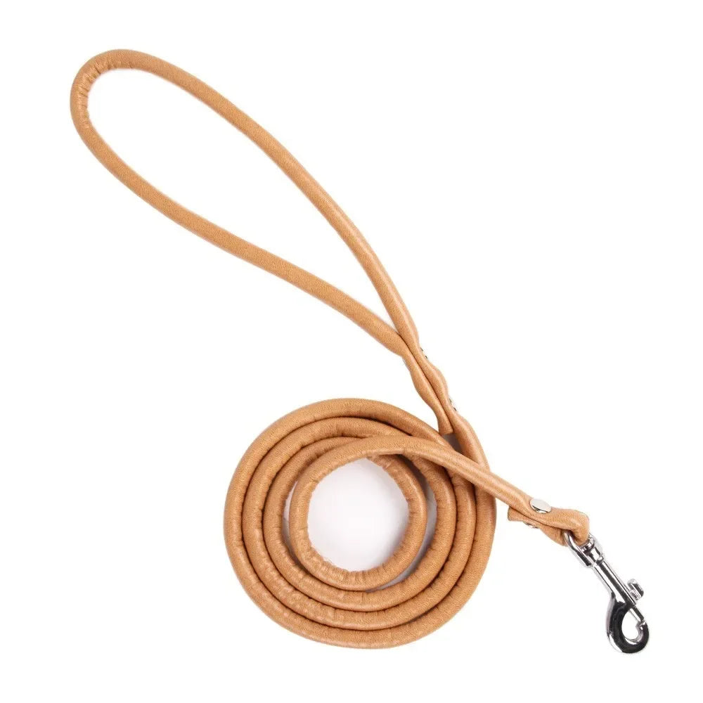 Soft PU Leather Dog Leash – 120cm Smooth Lead for Small Dogs & Puppies