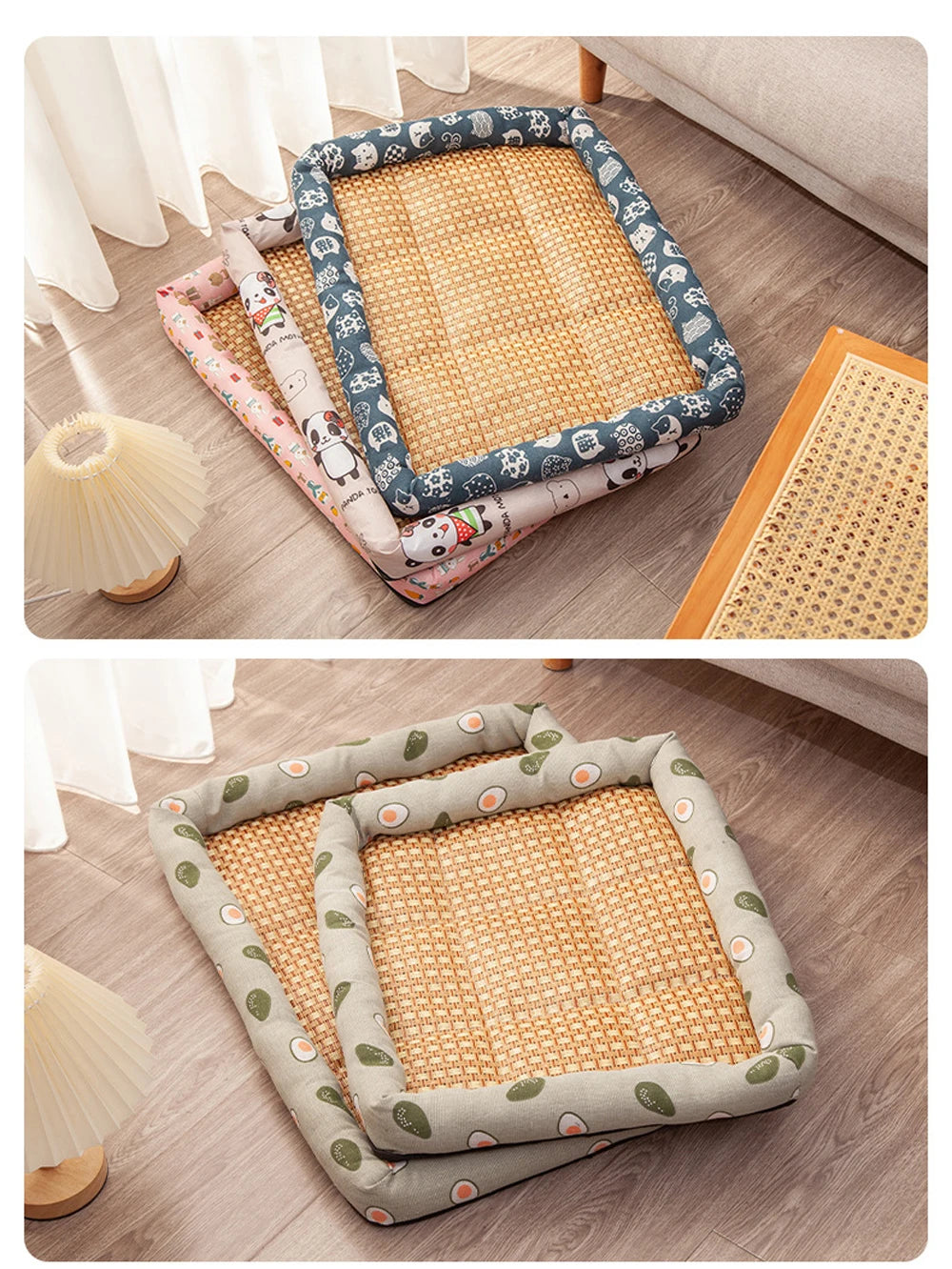 Pet Summer Cooling Mat – Breathable Moistureproof Rattan Dog & Cat Sofa Pad