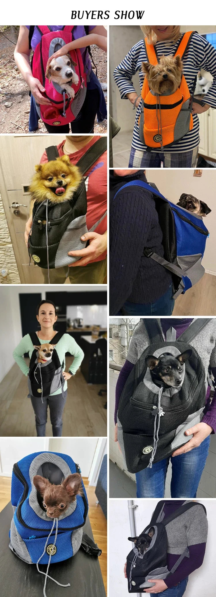 Double Shoulder Pet Carrier Backpack – Portable Mesh Dog Travel Bag for Outdoor Adventures