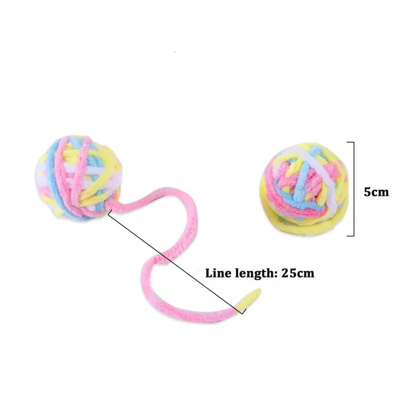 MADDEN Cat Yarn Balls – Colorful Bell Toys for Kittens & Interactive Play