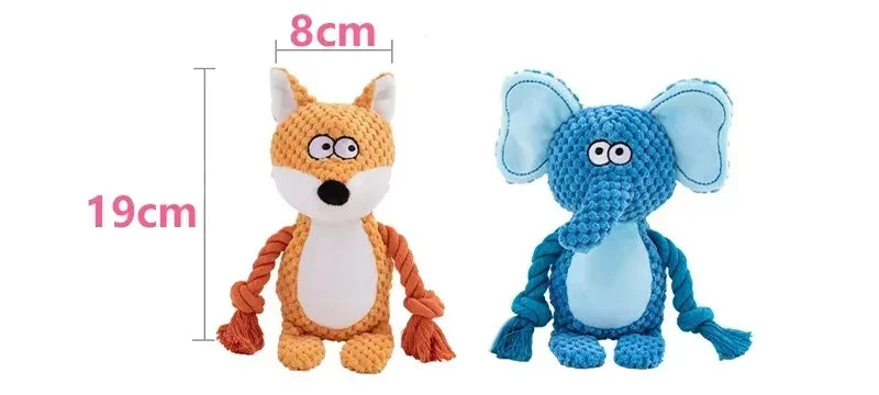 Stuffed Raw Small Dog Plush Toy – Indestructible Bite-Resistant Squeaky Interactive Puppy Rattle for Dogs