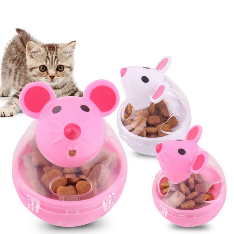Mouse Food Rolling Feeder Toy for Cats – Dispenser Bowl & Training Toy