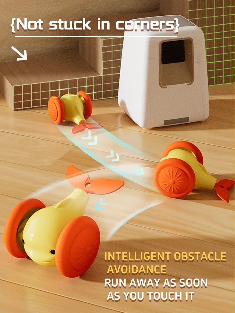 Interactive Electric Whale Cat Toy – Automatic Teaser Car with Obstacle Avoidance for Kittens