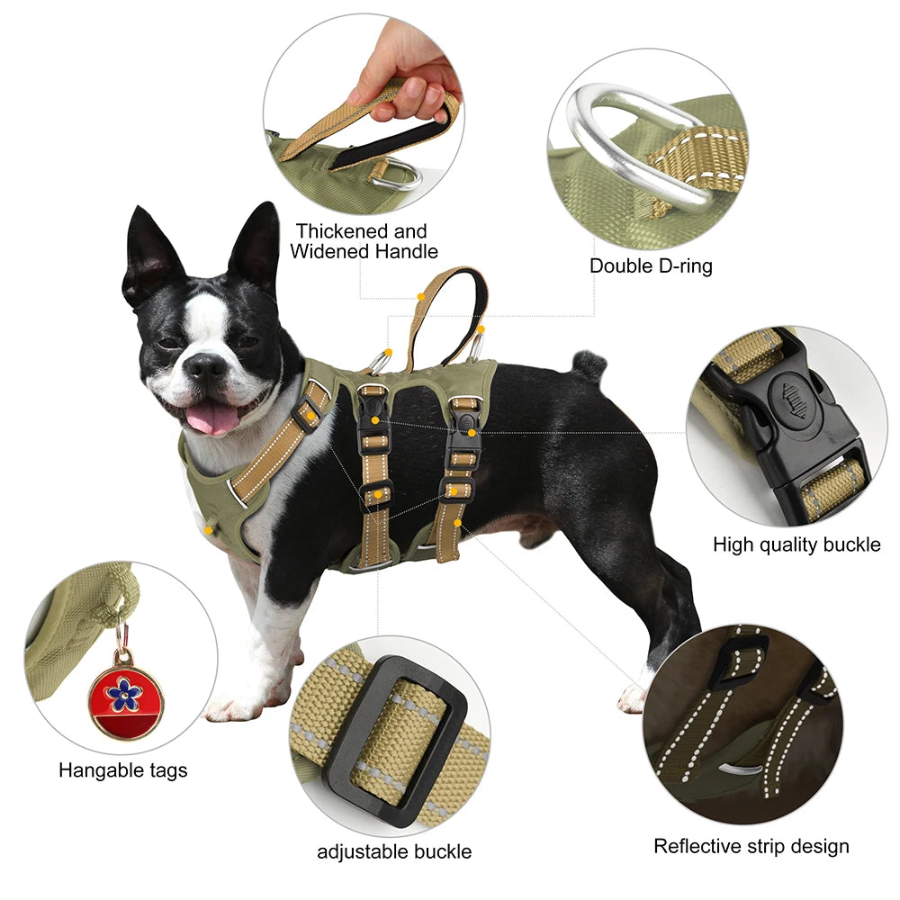 🐾 Waterproof Reflective Dog Harness – Padded & Secure for Outdoor Adventures!