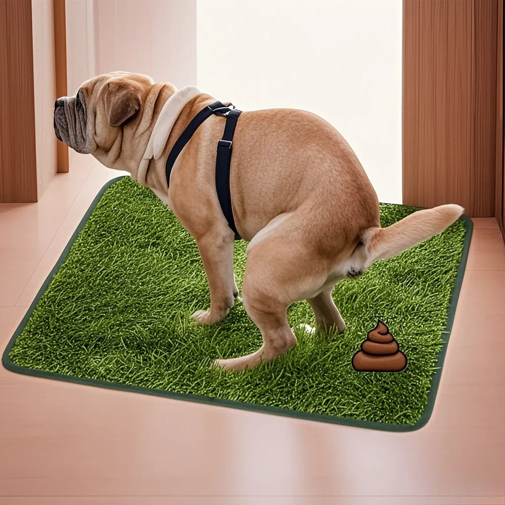 Reusable & Washable Dog Grass Mat – Odor-Control Artificial Turf Pee Pad with Non-Slip Base for Pet Training