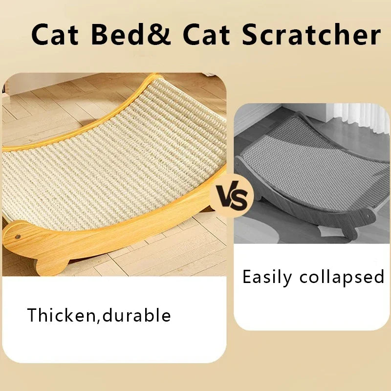 🐱 Wooden Cat Scratching Pad – Multifunction Cat Bed & Scratch Board