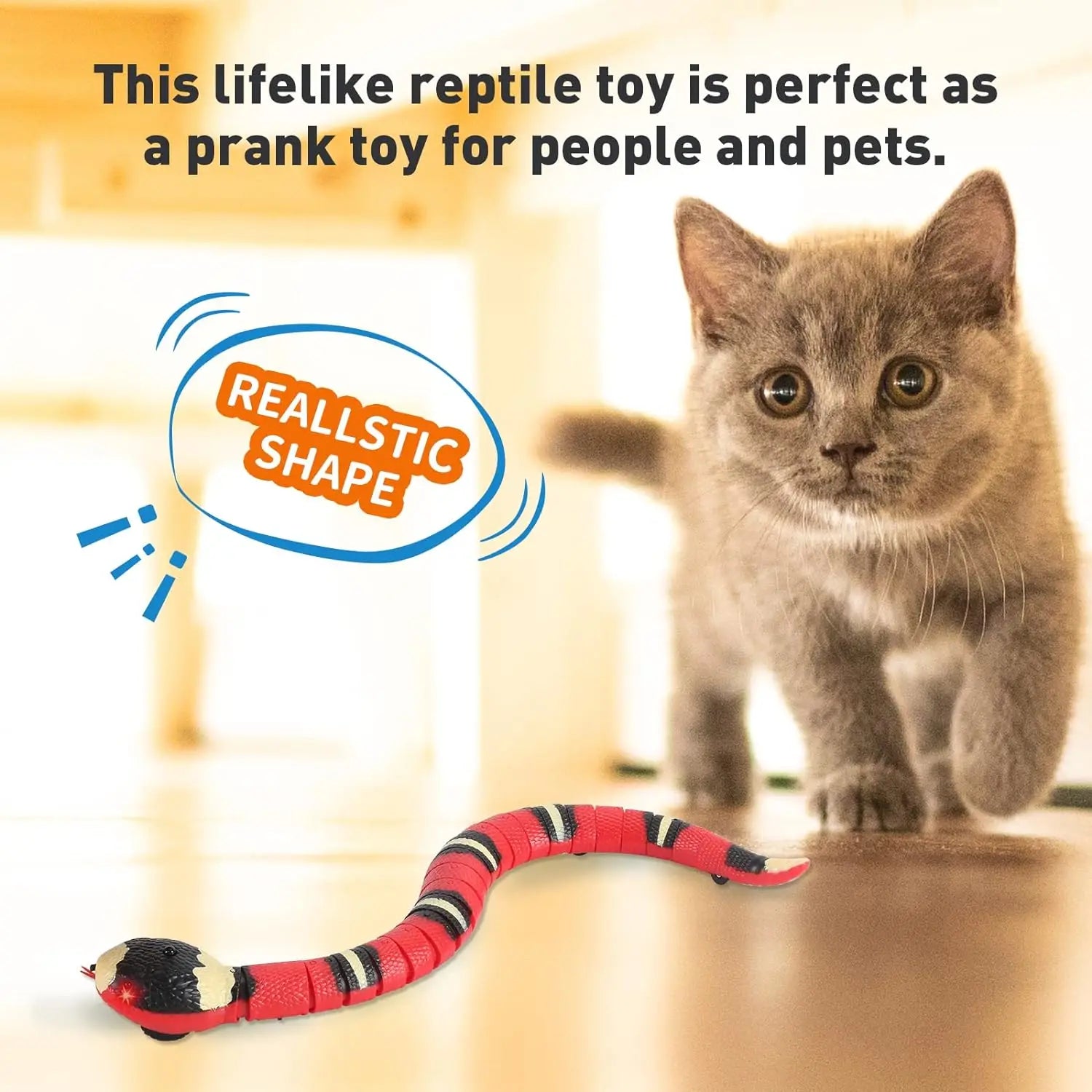 Smart Sensing Snake Cat Toy – USB Rechargeable & Interactive