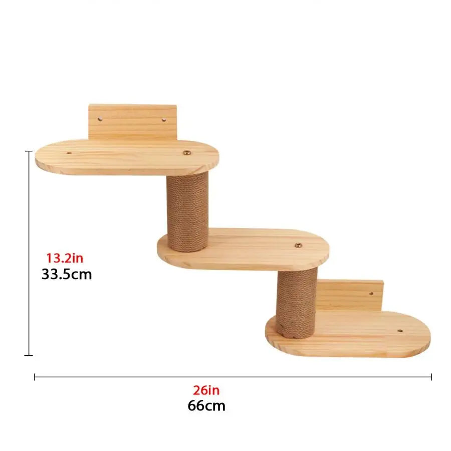 Cat Tree Wall Mounted Climbing Shelves – Wooden Hammock, Ladder & Bridge Indoor Cat Playground 🐾