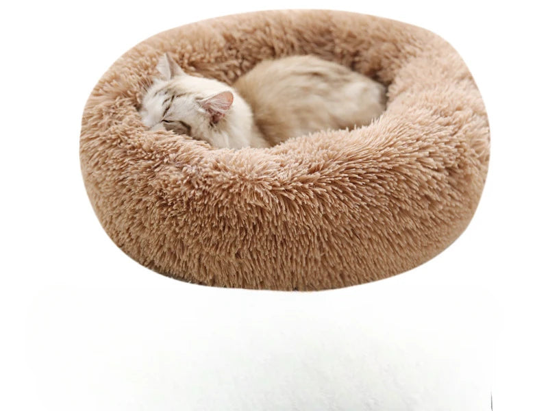 Home Plush Pet Nest – Warm Detachable & Washable Round Cat & Dog Bed