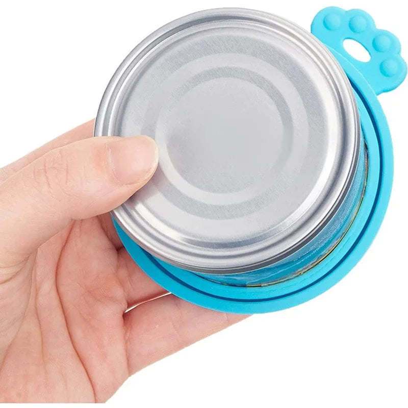 2pcs Reusable Pet Food Can Covers with Spoon – Silicone Lid Seal 🐾🥫