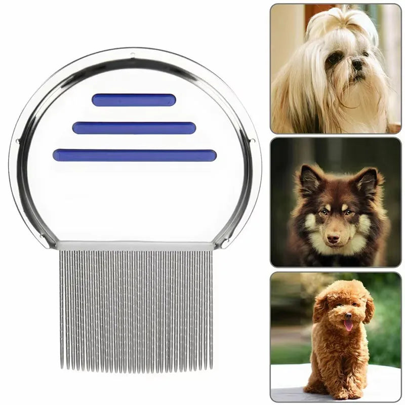 Stainless Steel Lice & Flea Comb – Metal Teeth Nit Remover for Pets, Adults & Kids