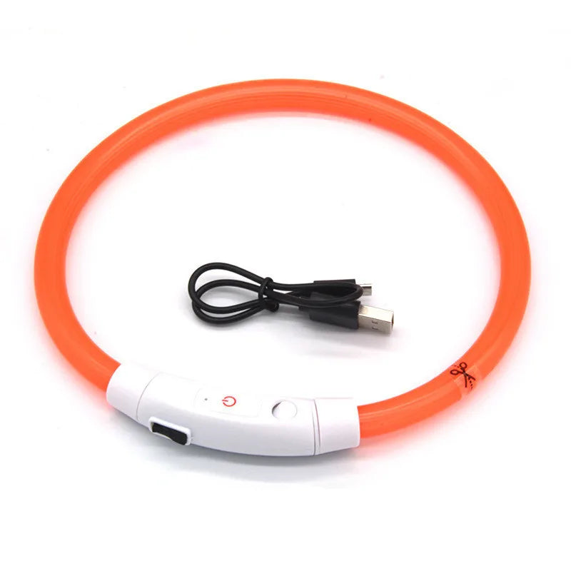 💡 LED Pet Luminous Collar – USB Rechargeable Anti-Lost Safety Collar for Dogs & Cats