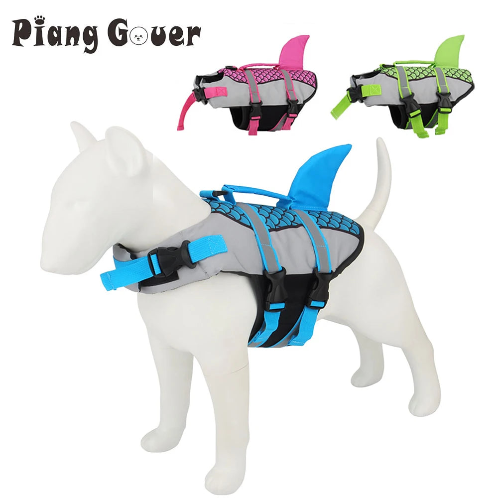 🦈 Scales Shark Swim Dog Life Jacket – Summer Pet Swimwear & Safety Vest 🐾