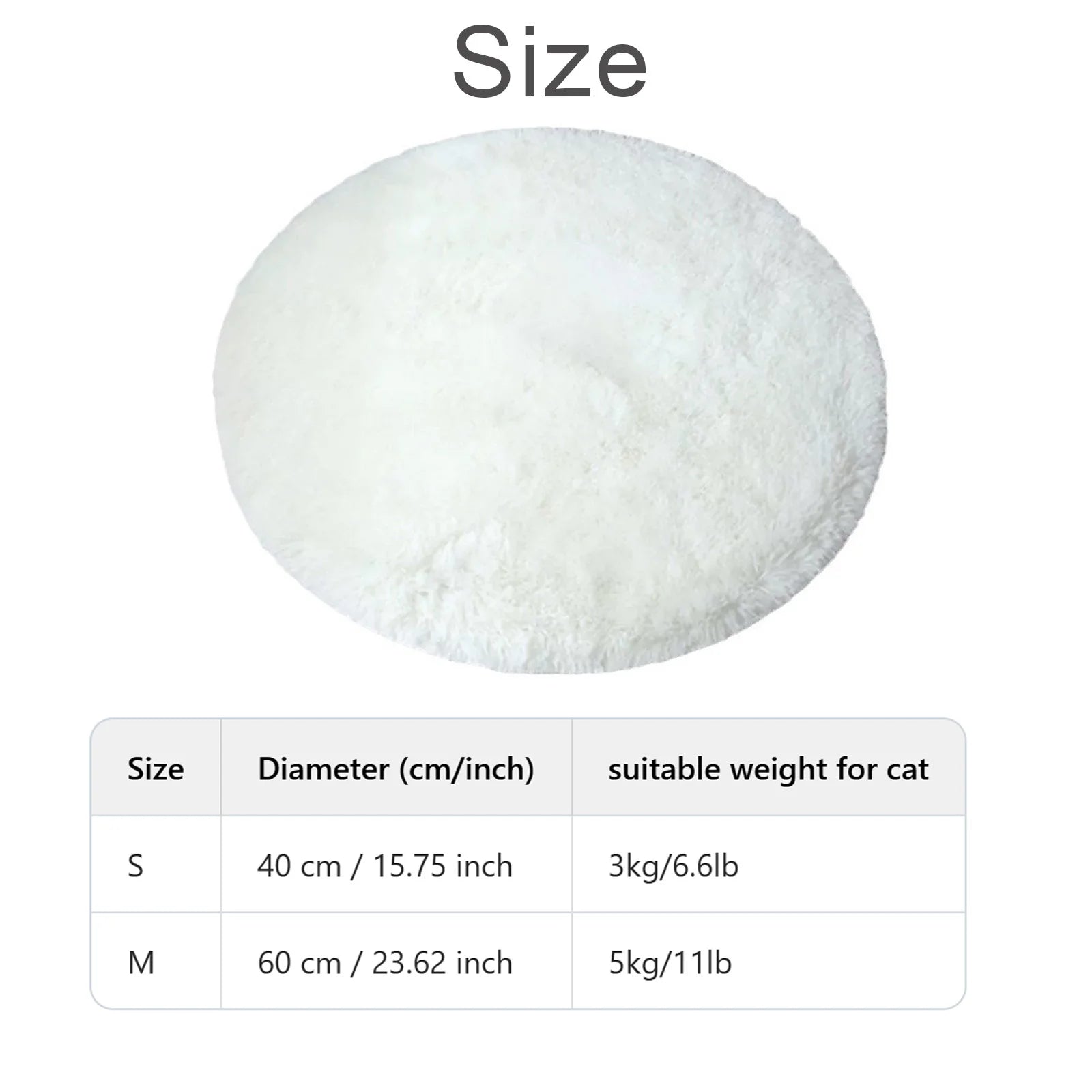 Soft Plush Round Cat Bed Mat – Cozy Fleece Sleeping Cushion for Cats & Small Dogs