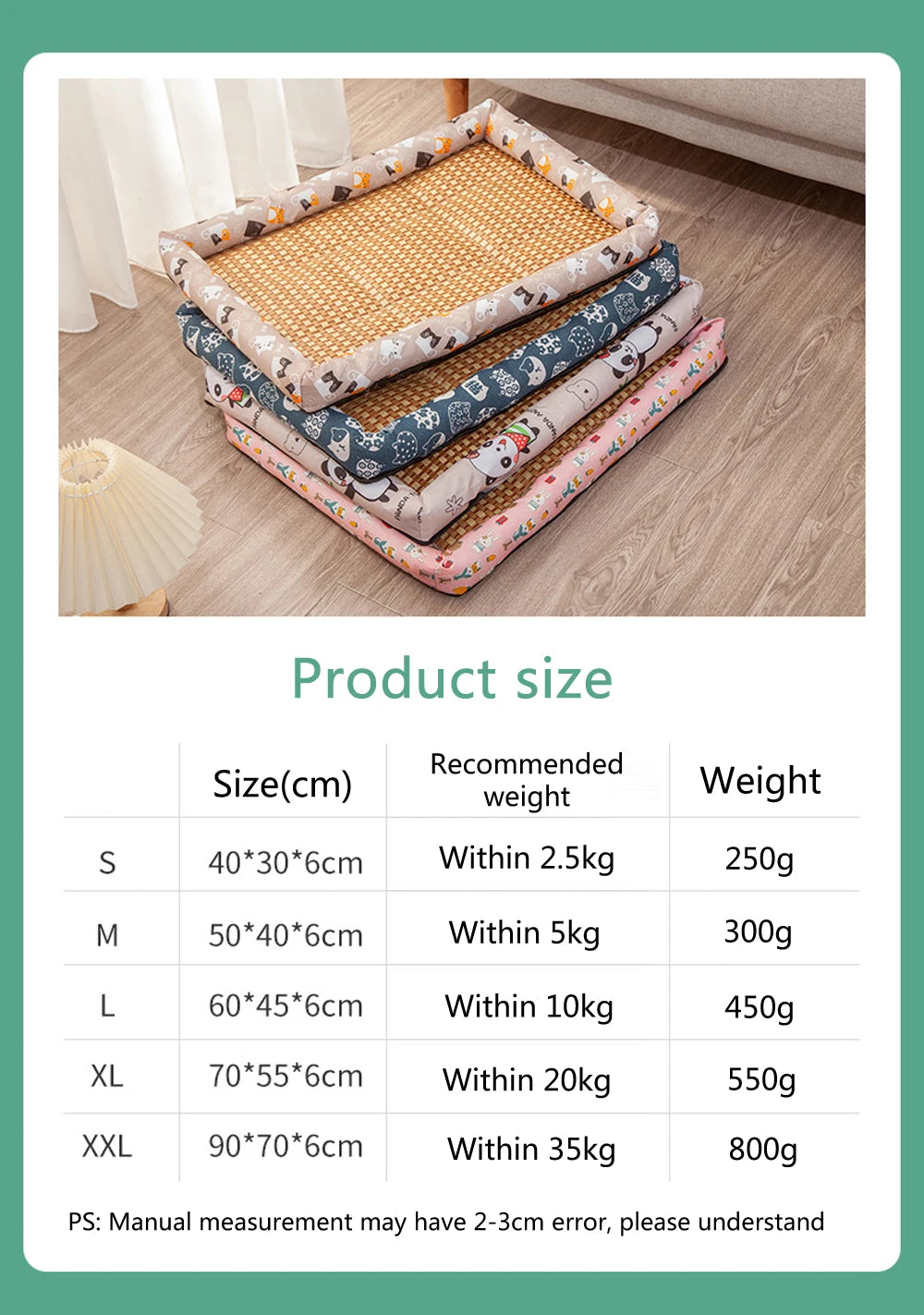 Pet Summer Cooling Mat – Breathable Moistureproof Rattan Dog & Cat Sofa Pad
