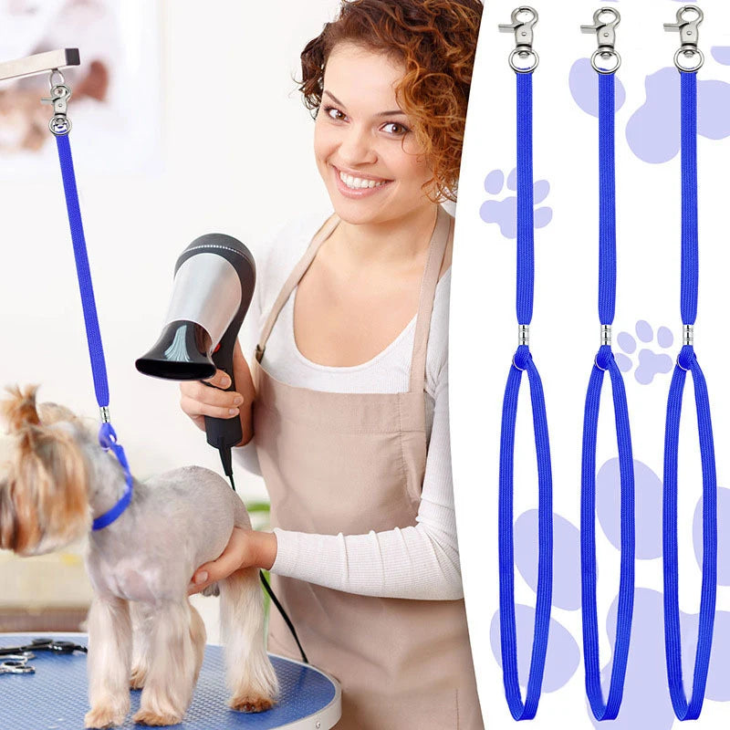 🐾 Pet Grooming Loop Leash with Lock Clip – Adjustable Restraint for Grooming Table Arm