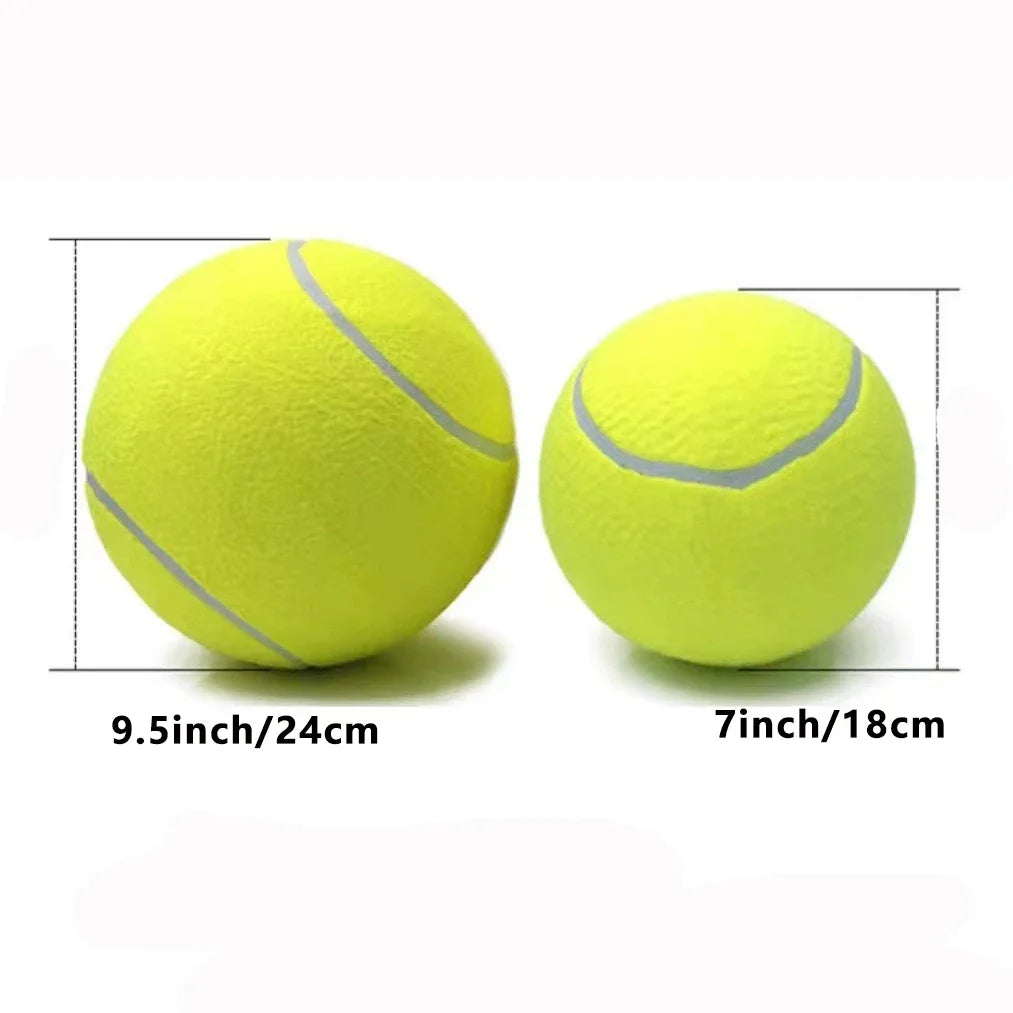 Giant Inflatable Tennis Ball for Dogs – 7"/9.5" Training Toy with Air Pump