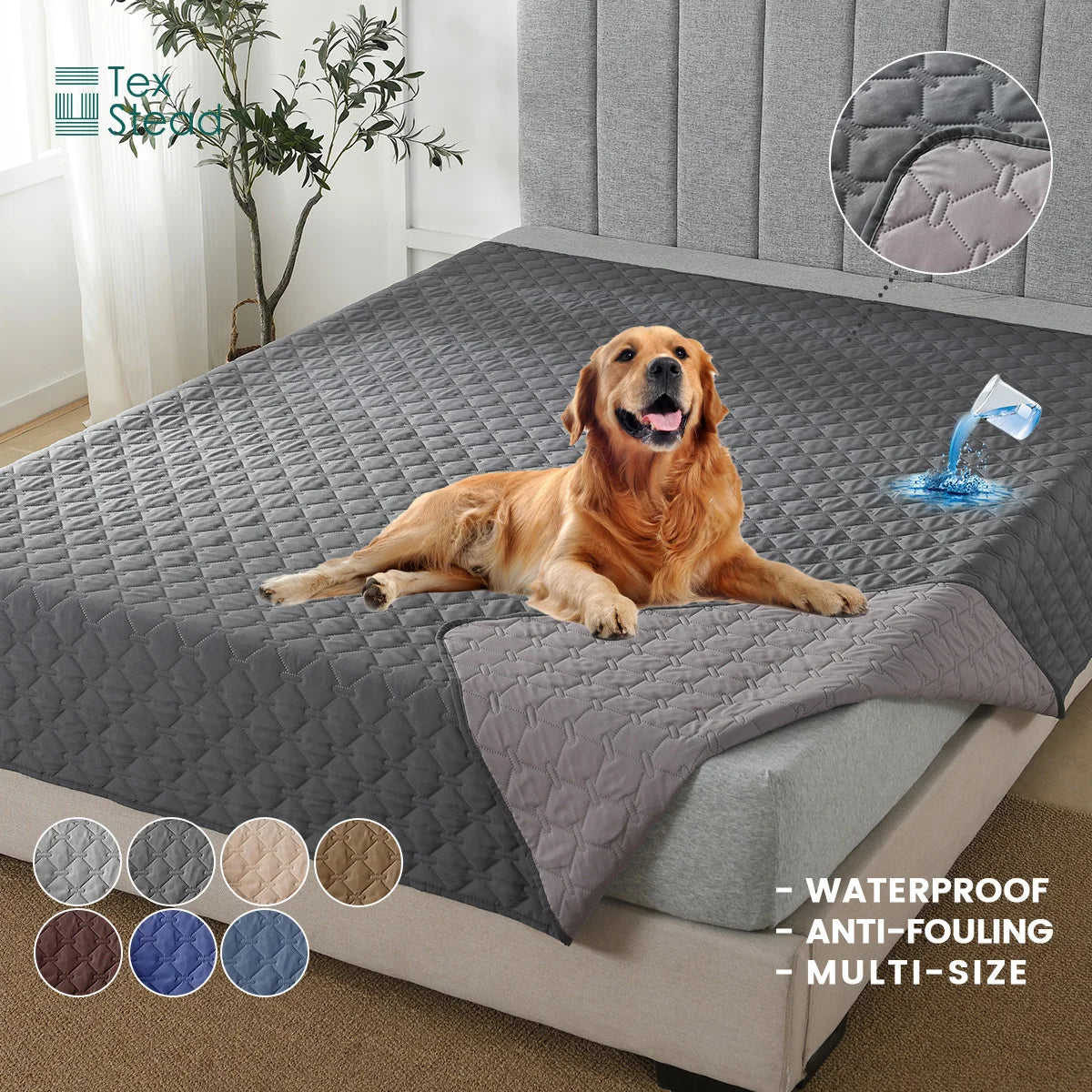 Double-Sided Reversible Dog Bed Cover – Waterproof Sofa & Furniture Protector Blanket for Pets & K