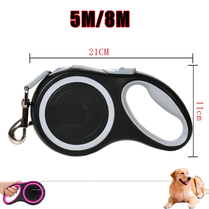 Retractable Pet Leash – 5M/8M Outdoor Lead for Dogs & Cats