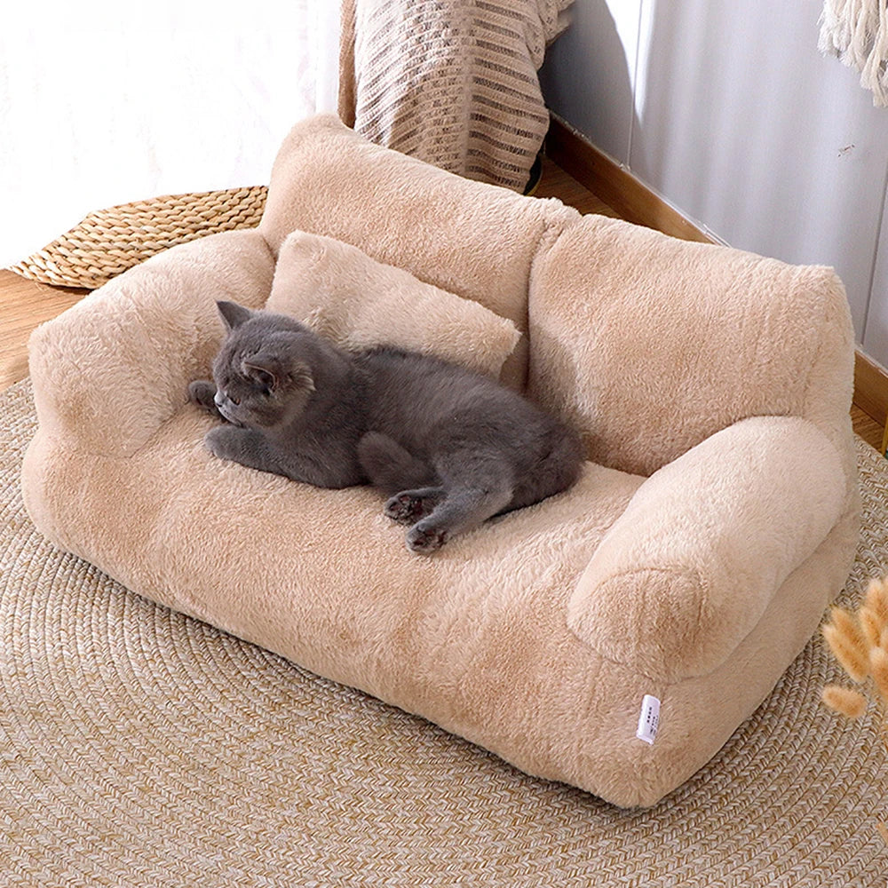 All-Season Pet Cat & Dog Sofa – Soft, Comfortable, Detachable & Washable Pet Couch