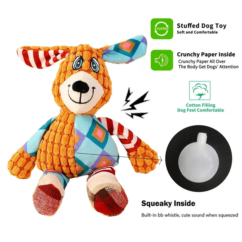 Plush Animal Squeaky Toy – Interactive Chew & Teething 🐾🧸