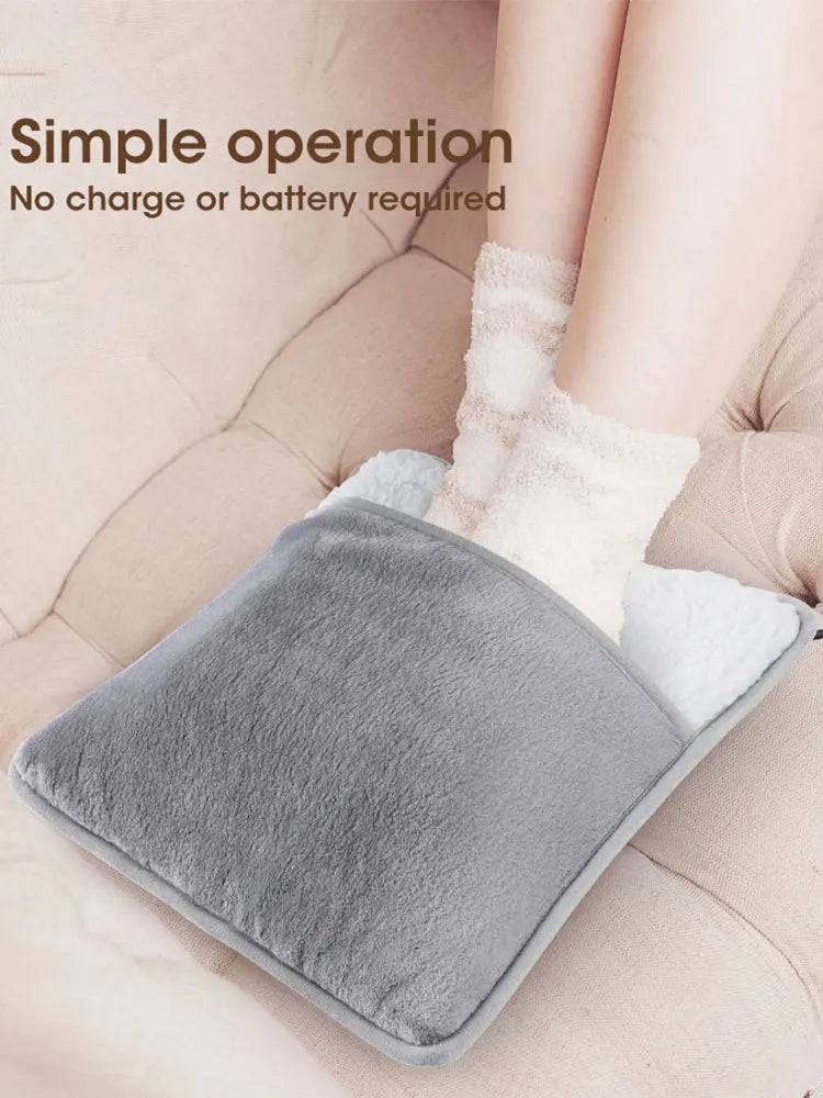 🔥 Winter Electric Foot Heating Pad – USB Powered, Plush Thermal Mat for Home & Office