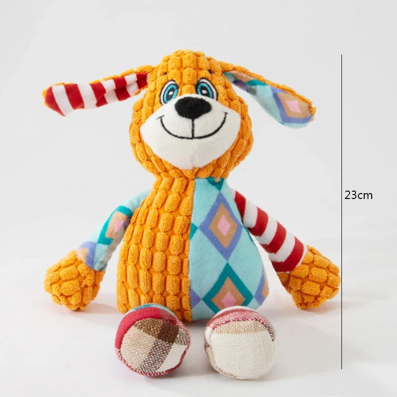 Plush Puzzle Pet Toy – Interactive Bite-Resistant Squeaky Chew Toy for Dogs & Cats, Teeth Cleaning Animal Shape