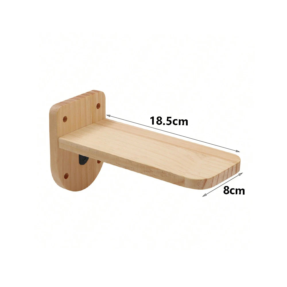 🐾 Wall-Mounted Cat Climbing Rope with Solid Wooden Pedals – Indoor Kitten Training & Claw Grinding Furniture
