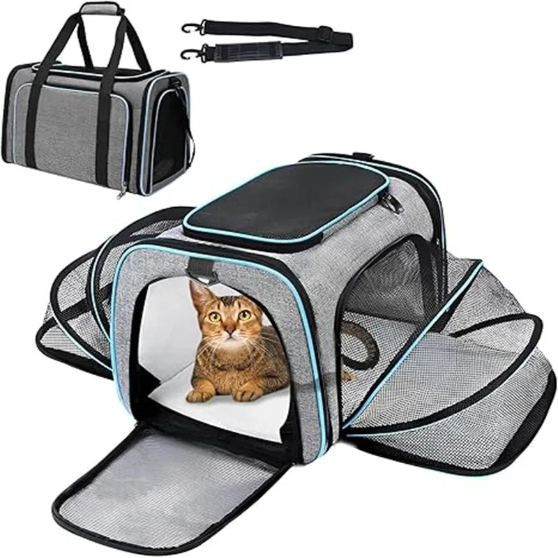 Pet Carrier Backpack – Portable Foldable Cat & Dog Travel Bag, Breathable Pet Transport Carrier for Outdoor Trips