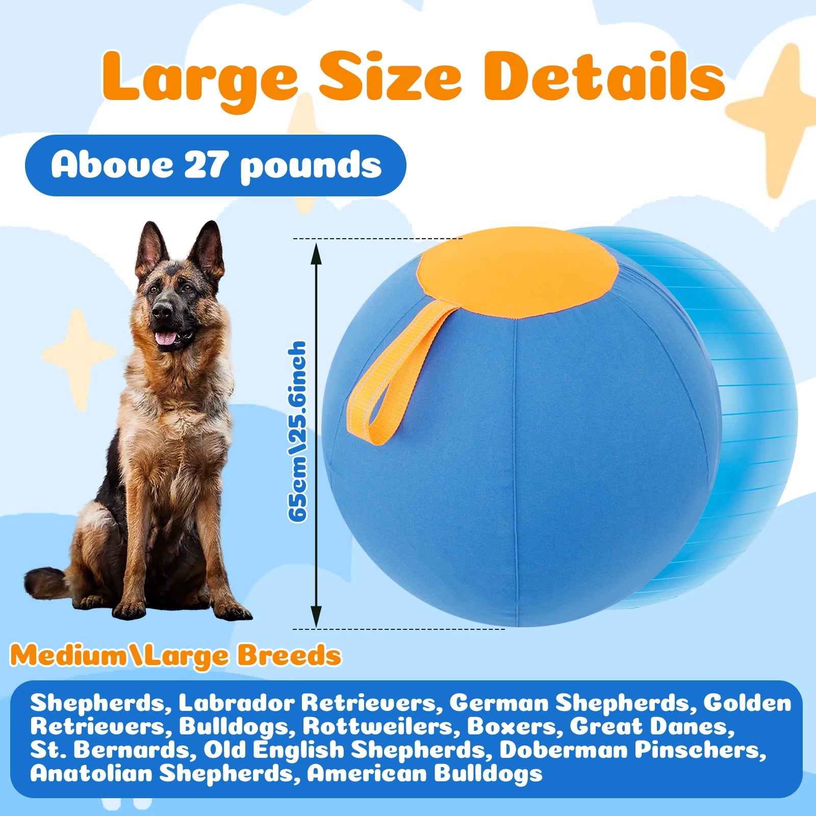 Durable Inflatable Herding Ball for Dogs – Outdoor Interactive Self-Play Training Toy for Active