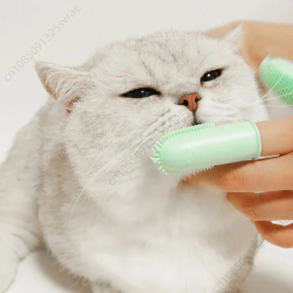 Double Finger Pet Toothbrush – Soft TPR Dental Care Tool 🐾🪥