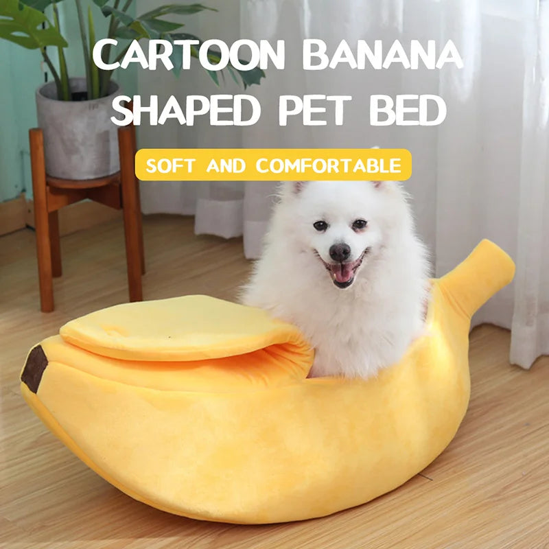Funny Banana Cat Bed – Cozy, Cute, Warm & Portable Cat House and Dog Cushion