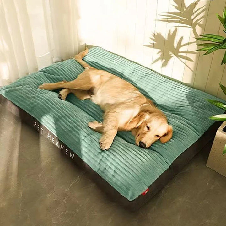 Winter Warm Corduroy Dog Bed – Soft Detachable Pet Sleeping Mat for Small, Medium & Large Dogs
