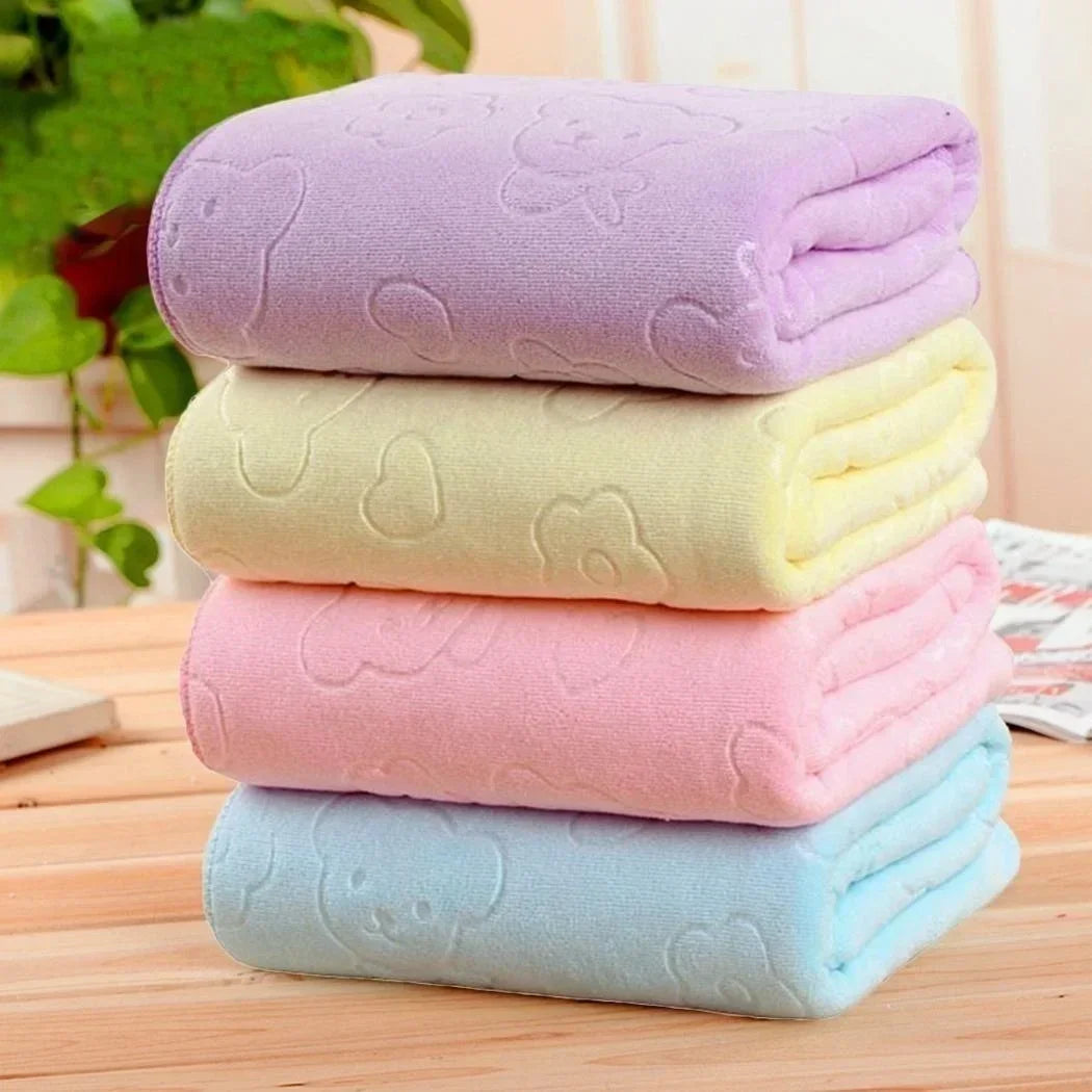Quick-Drying Pet Bath Towel – Super Absorbent Soft Fiber Dog & Cat Towels for Grooming and Bathing