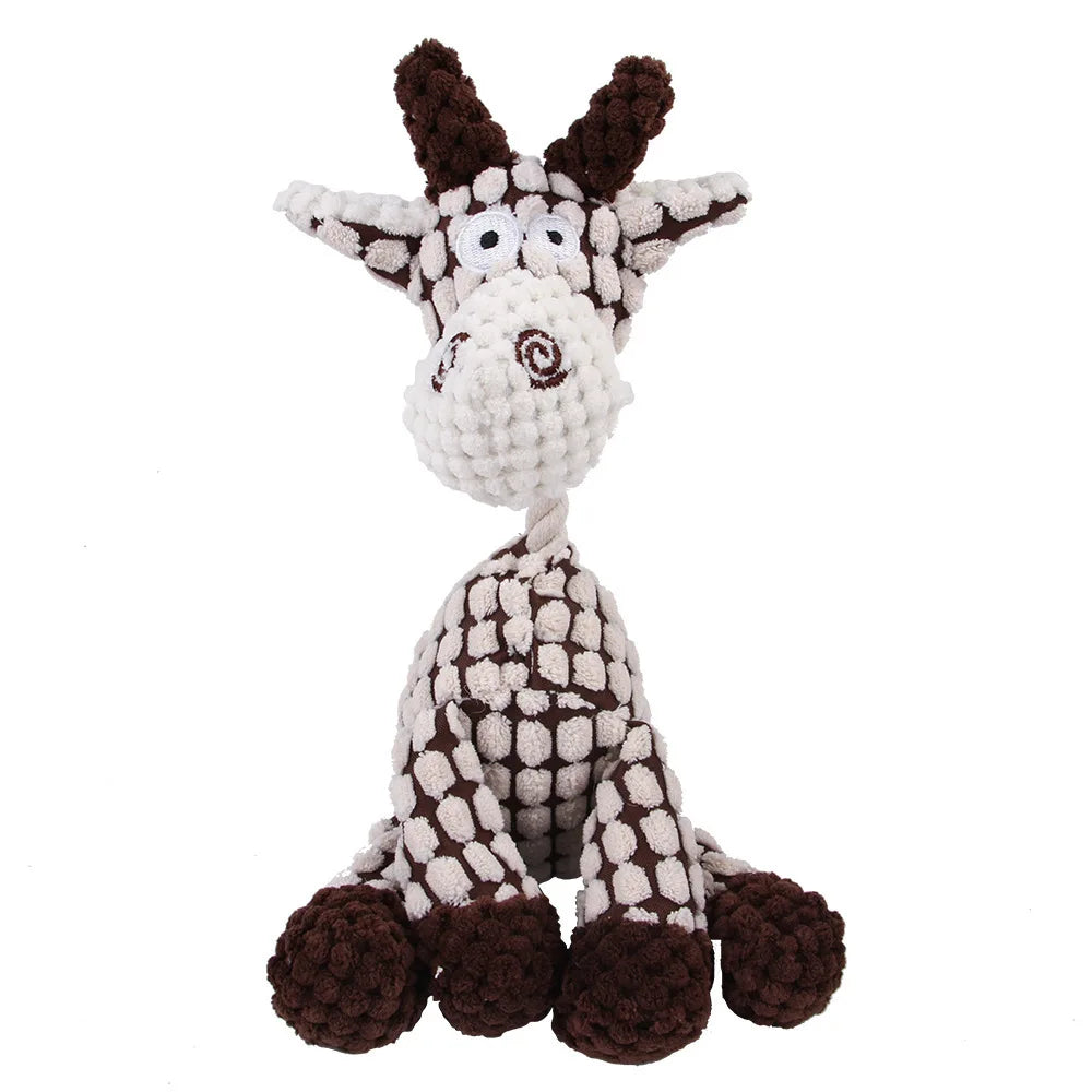 🐵🐷 Corduroy Monkey & Pig Plush Dog Toy – Squeaky, Durable & Fun