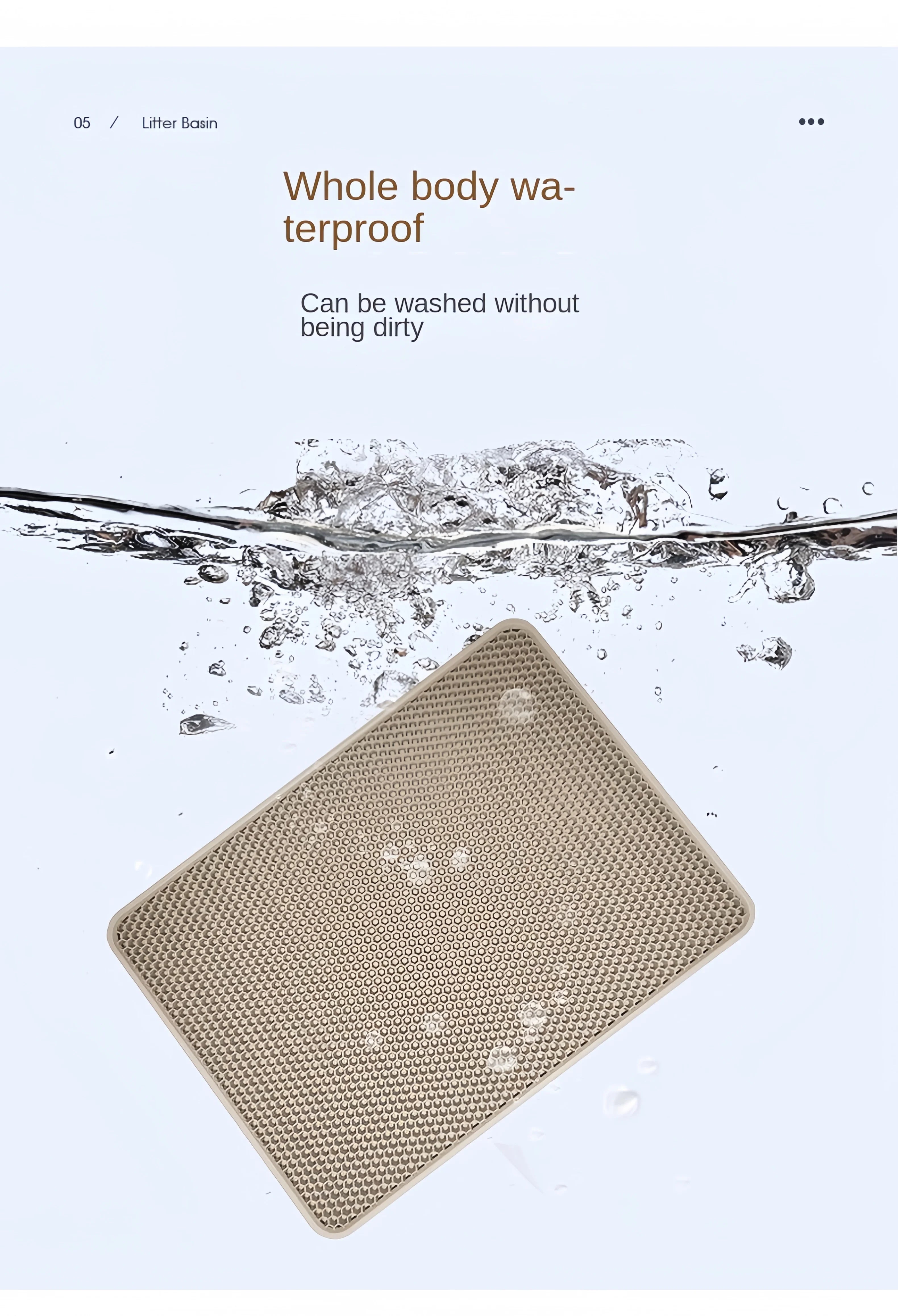 90x60CM Waterproof Double Layer Cat Litter Mat – Non-Slip, Washable Pet Litter Box Mat for Easy Clean-Up